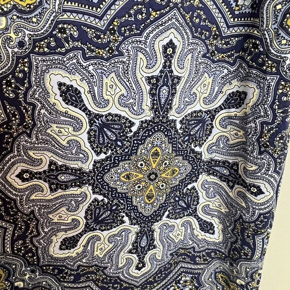 J McLaughlin Dress Blue Print Size Small 3/4 Sleeves - Picture 5 of 9